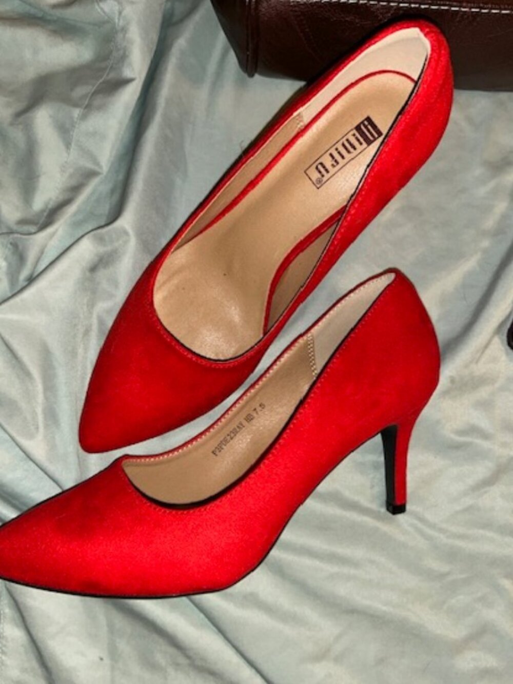 womens size 7 1/2 high heel seven shoes  red  7.5   heels